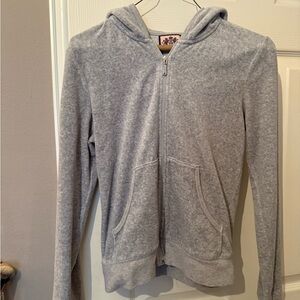 Juicy Couture Velour Gray Zip-Up Hoodie